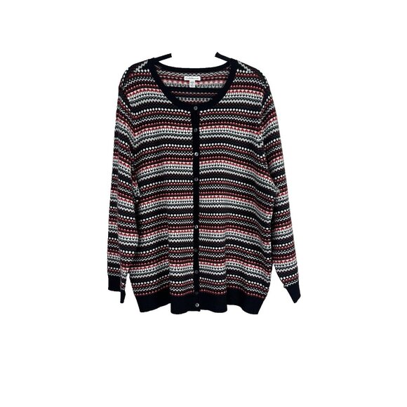 Croft & Barrow Womens 2X Nordic Knit Cardigan Geometric Cozy Holiday Cottagecore - Picture 1 of 7